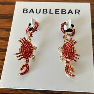 BaubleBar Sparkling Red Crab Earrings